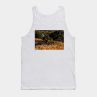 Mountain Biker riding a single track at sunset Tank Top